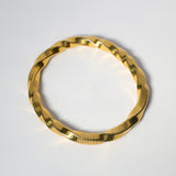 18K Gold Plated Winded Rope Anti Tarnish Flexible Bracelet For Women
