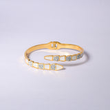 Dazzling Gold Plated Stainless Steel Diamond Bracelet