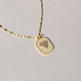 Gold Heart Necklace with Sparkling Diamond