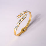 Dazzling Gold Plated Stainless Steel Diamond Bracelet