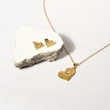 Clover Style Gold Plated Necklace and Earring Combo