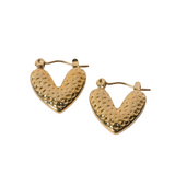 Amour Aurum Heart Charms Hoops