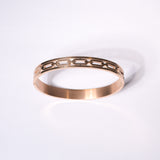 18K Gold Plated Stainless Steel Hinged Chain Pattern Bracelet for Women & Men