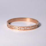 18K Gold Plated Stainless Steel Hinged Chain Pattern Bracelet for Women & Men