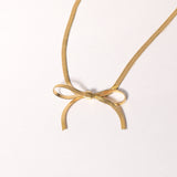 Golden Elegance Bow Necklace
