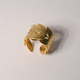 Aureate Flora Band Gold Leaf Ring