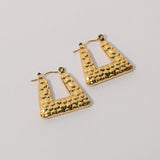 Geometric Elegance Gold Anti Tarnish Hoops