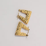 Geometric Elegance Gold Anti Tarnish Hoops