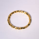 18K Gold Plated Winded Rope Anti Tarnish Flexible Bracelet For Women