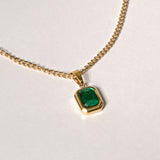 Majestic Gold & Green Harmony Stainless Steel Necklace