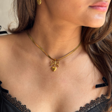 Bowed Bliss Gold Necklace & Earrings Set