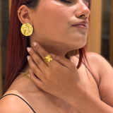 Aureate Flora Band Gold Leaf Ring