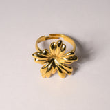 Golden Blossom Floral Radiance Ring