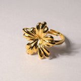 Golden Blossom Floral Radiance Ring