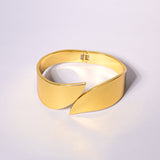 18k gold plated stainless steel gold cuff bracelet