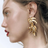 Golden Drift Statement Earrings
