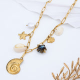 Marine Muse Gold Charm Necklace