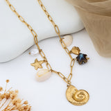 Marine Muse Gold Charm Necklace