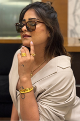 Majestic Arc 18k Gold Plated Stainless Steel Bracelet