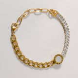 White Gem Cascade Chain Bracelet