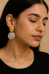 Glam Dial Dual-Tone Studs