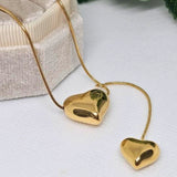 Golden Affection Duo Heart Neckless