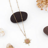 Dazzling Solar Gem Pendant Neckless