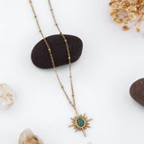 Dazzling Solar Gem Pendant Neckless