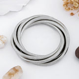 Stretch Coil Round Silver & Gold Bracelet