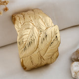 Flyonce Leaf Hinged Bangle Bracelet