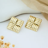 Golden Elegance Square Earrings