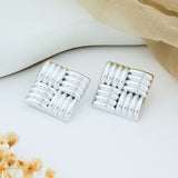 Golden Elegance Square Earrings