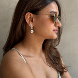 Evil Eye Charmed Gold and White Earrings