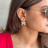 Exquisite Bow Pearl Earrings