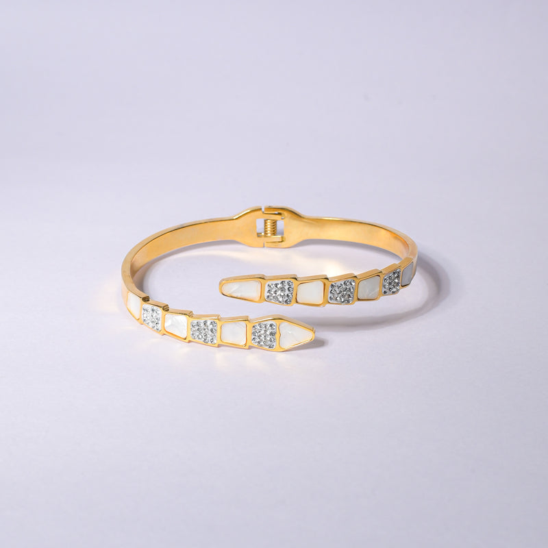 Dazzling Gold Plated Stainless Steel Diamond Bracelet