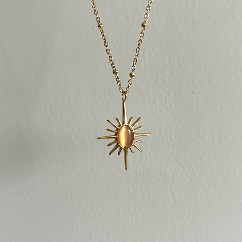 Dazzling Solar Gem Pendant Neckless