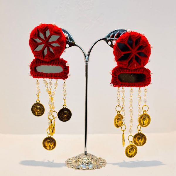 Navratri Elegance: Coined Radiance Earrings