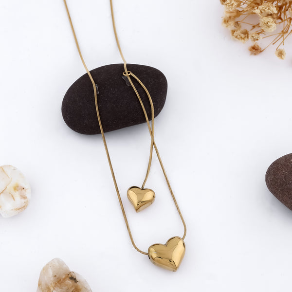 Golden Affection Duo Heart Neckless