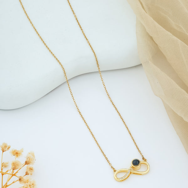 Black Gold Infinity Link Necklace