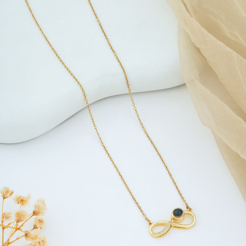 Black Gold Infinity Link Necklace