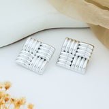 Golden Elegance Square Earrings
